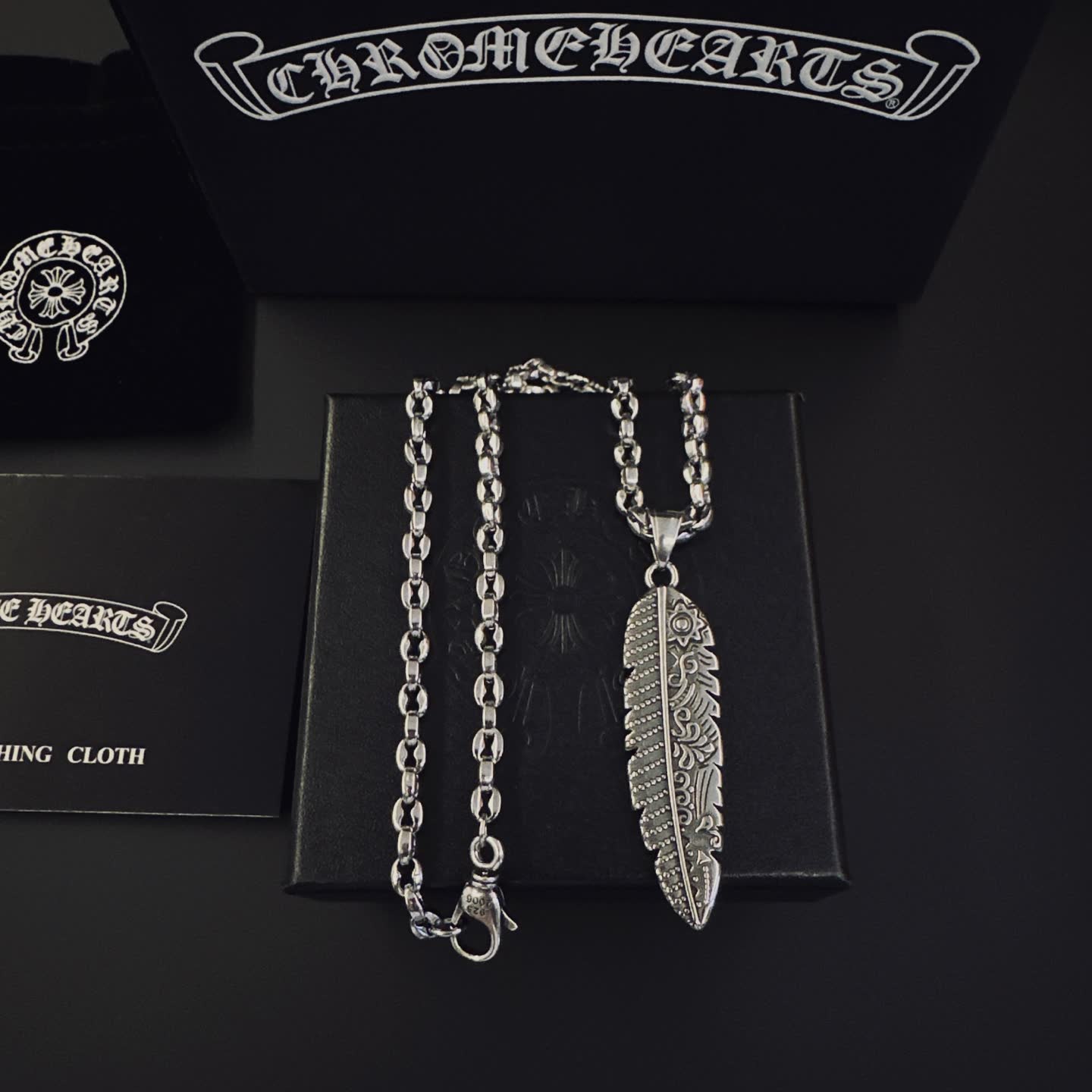 Chrome Hearts Feather Pendant Necklace